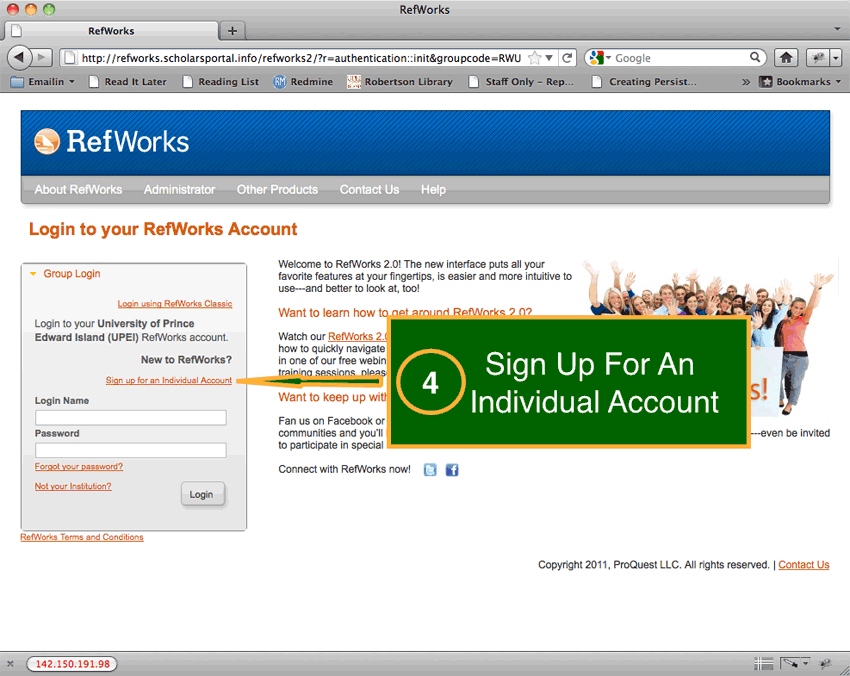 How to Create a RefWorks 2.0 Account