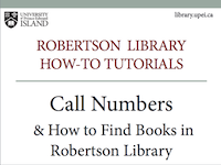 Call Numbers & How to Find Books in Robertson Library