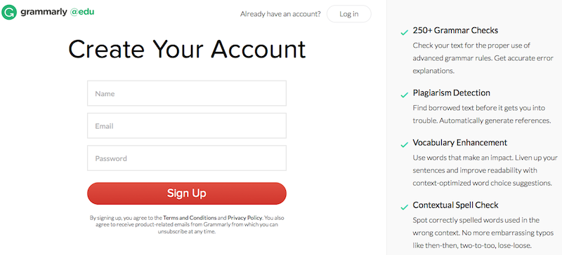 Grammarly - Create an Account