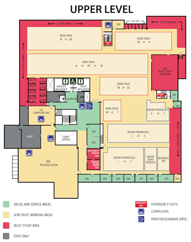 Upper Level Study Zones