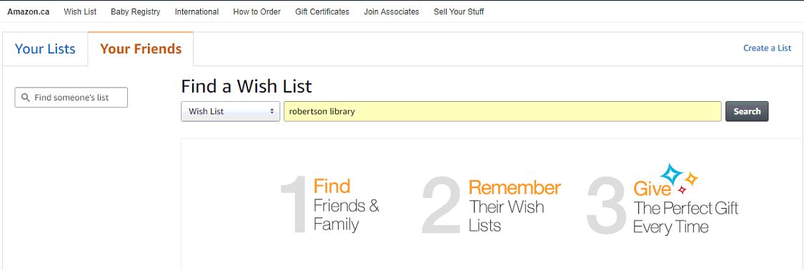 Amazon wishlist search